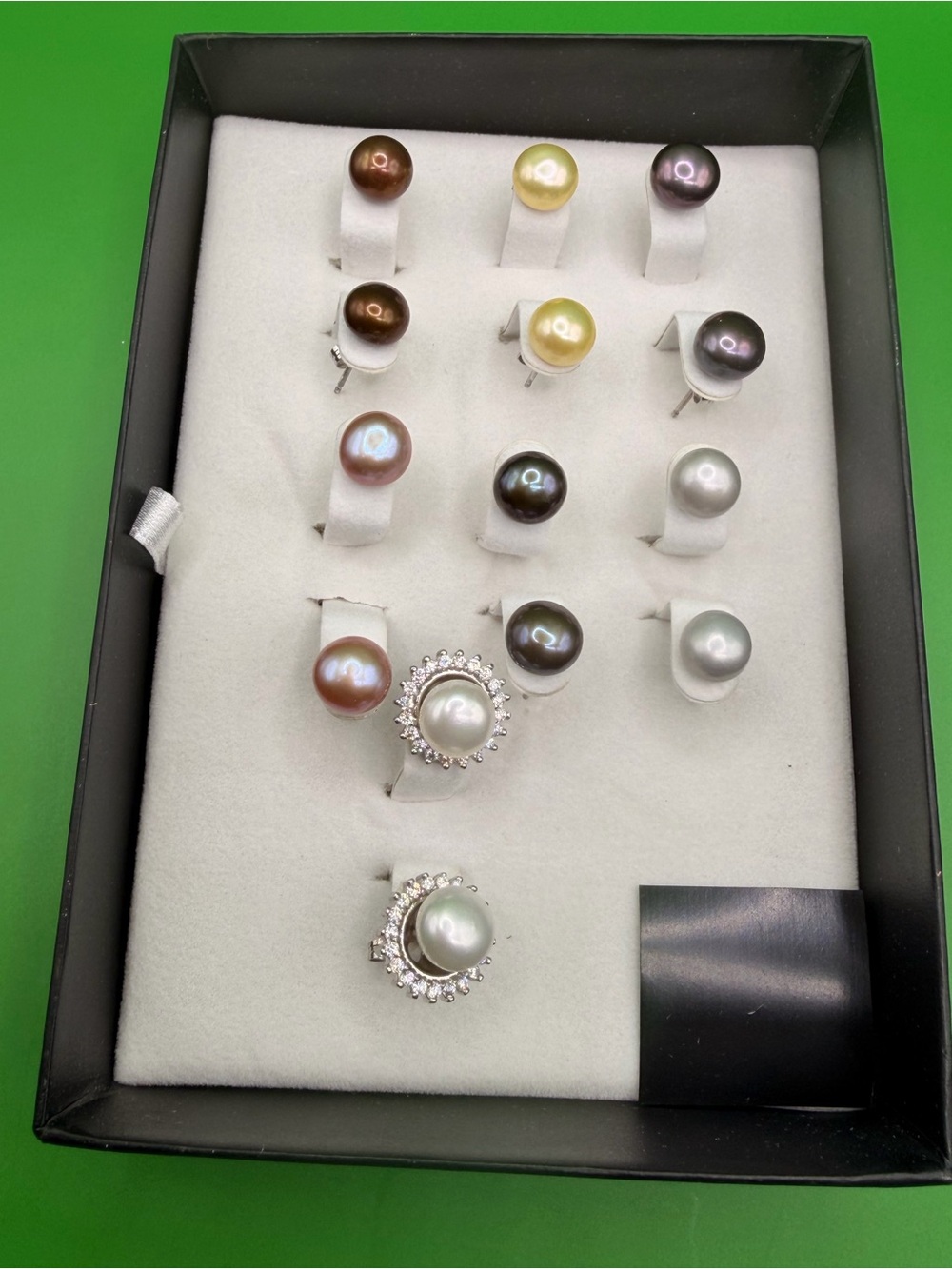 925 Sterling Silver Interchangeable Pearls & White Topaz Earrings.